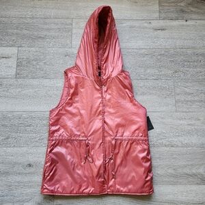 Marc New York Puffer Vest Jacket Womens Small Hooded Sleeveless Nwt